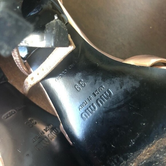 MIU MIU Rose Gold Metallic Leather Sandals EUR 39 - Picture 9 of 12